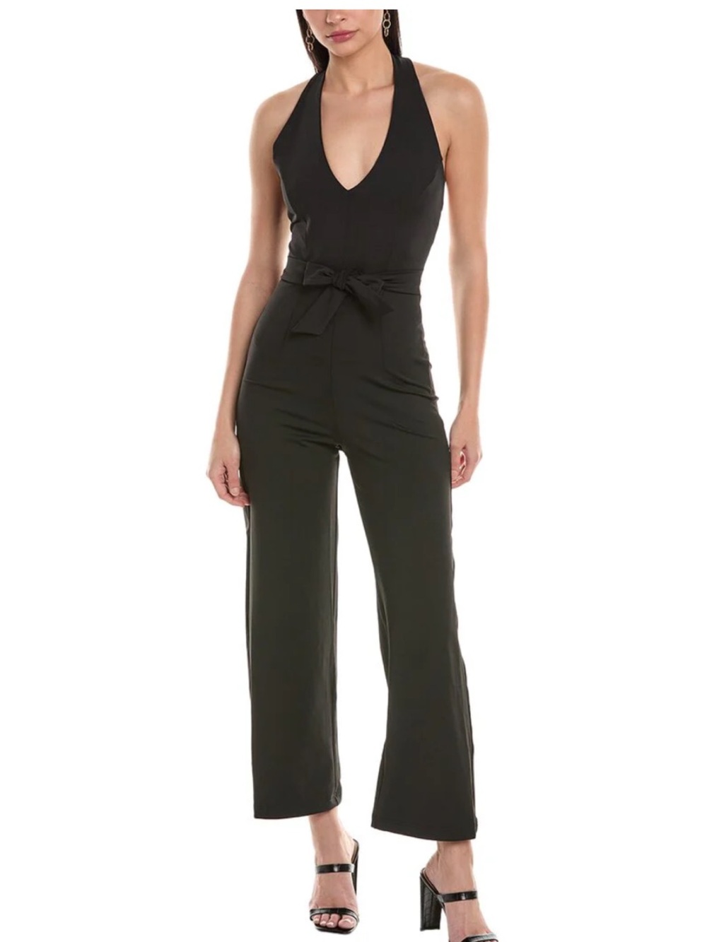 Frances Valentine Babe Jumpsuit with Waist Bow Black